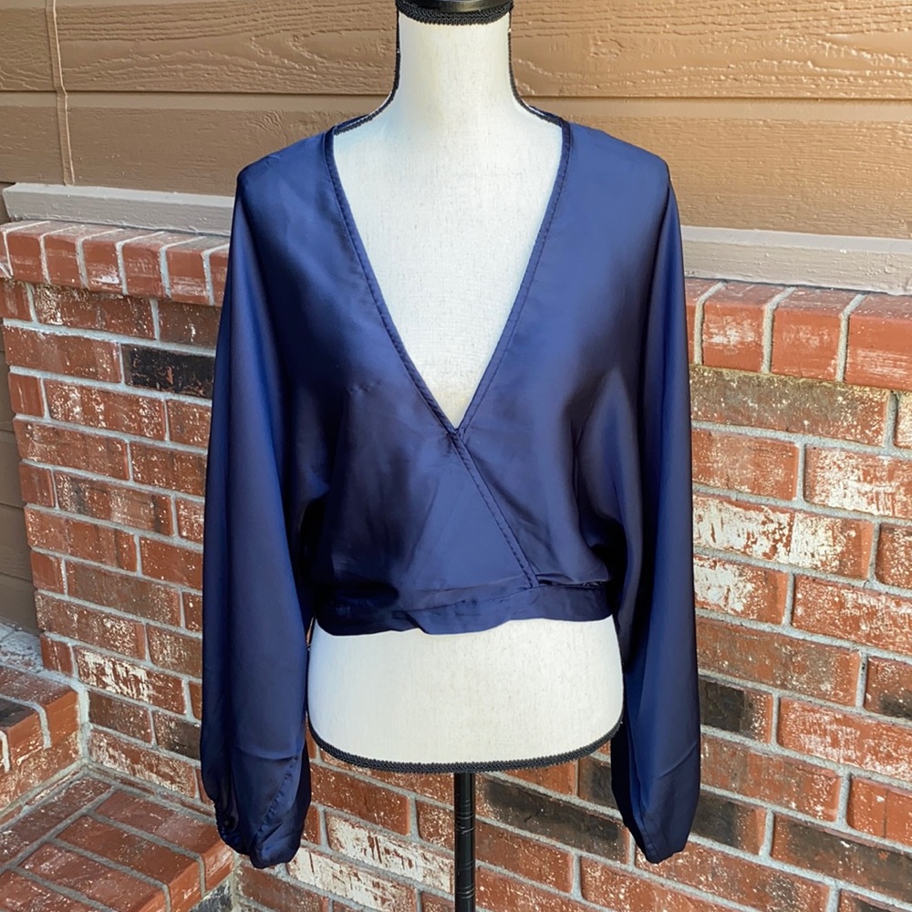 Free People Midnight Vibes Satin Blouse NWT